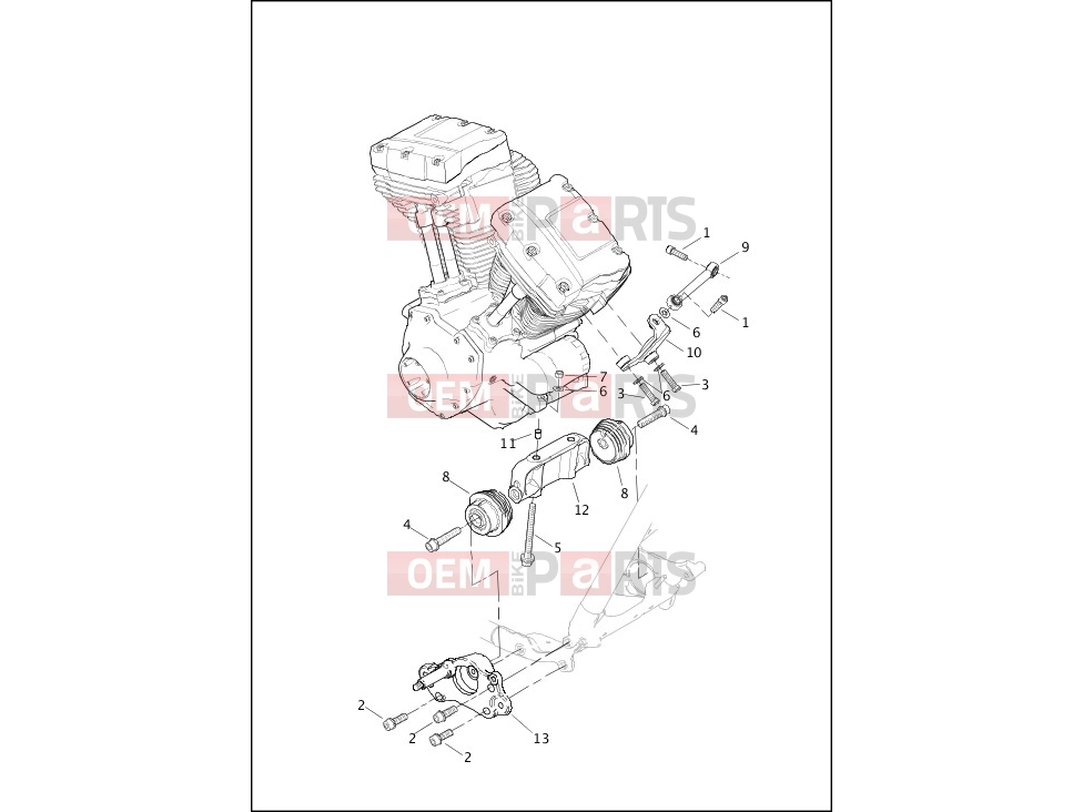 Harley-Davidson 2013 TOURING ROAD GLIDE CUSTOM  - FLTRX ENGINE MOUNTS & STABILIZER LINK