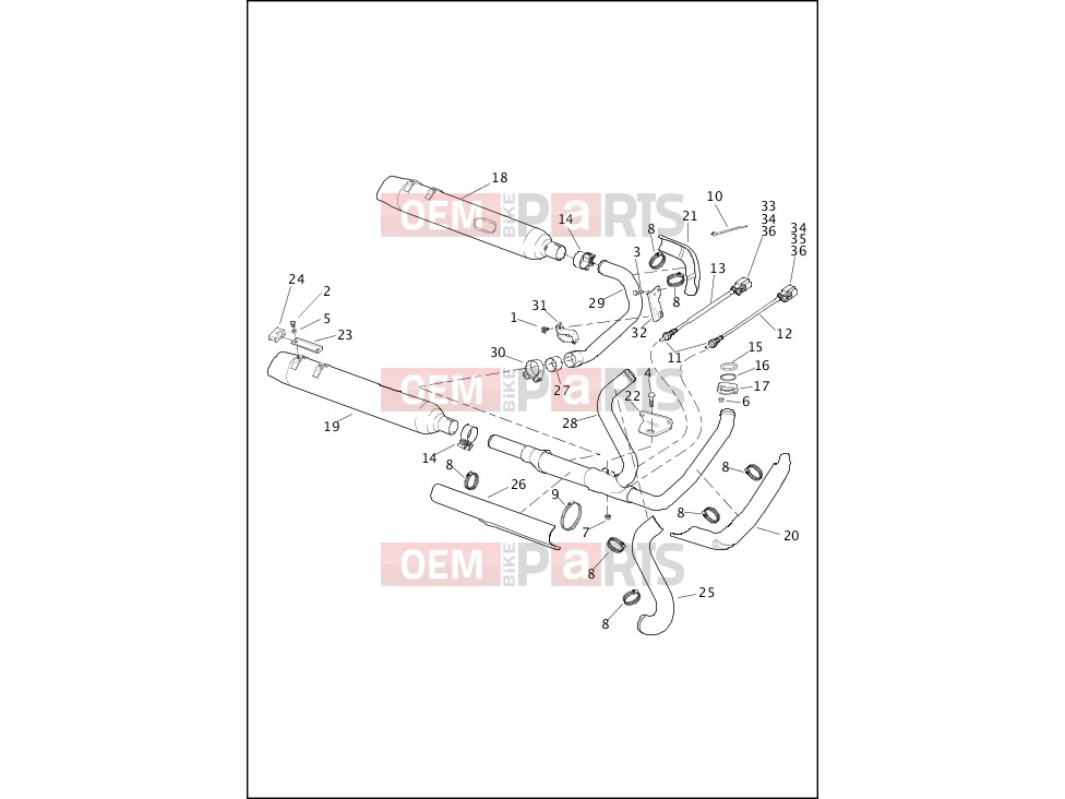 Harley-Davidson 2013 TOURING ROAD GLIDE CUSTOM  - FLTRX EXHAUST SYSTEM