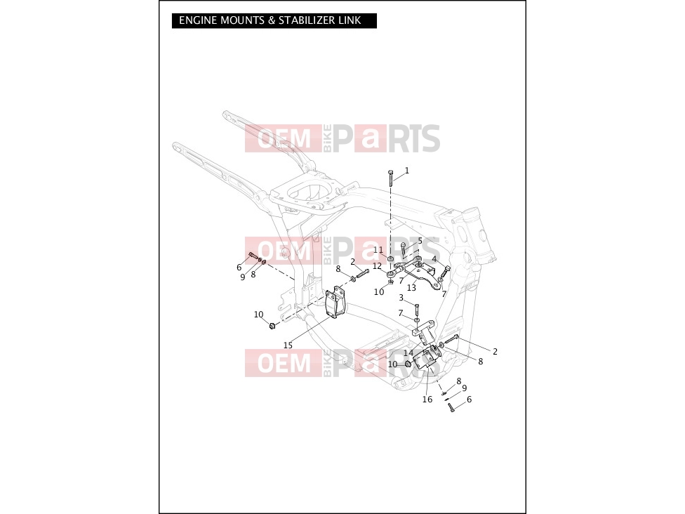 Harley-Davidson 2012 DYNA DYNA SWITCHBACK  - FLD 103 ENGINE MOUNTS & STABILIZER LINK