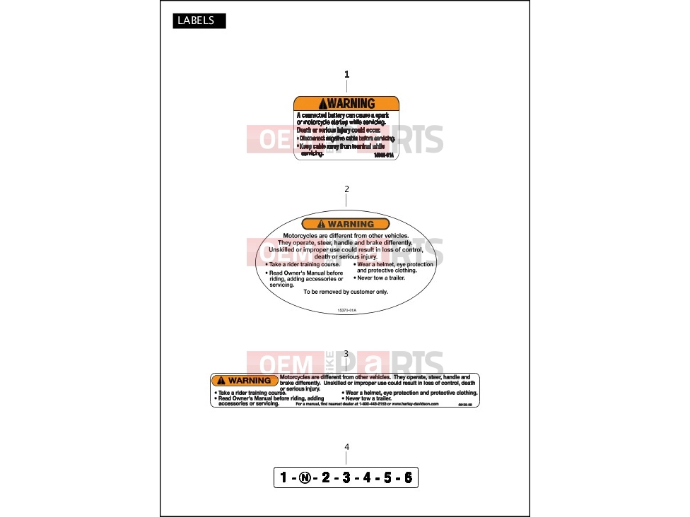 Harley-Davidson 2012 DYNA DYNA SWITCHBACK  - FLD 103 LABELS