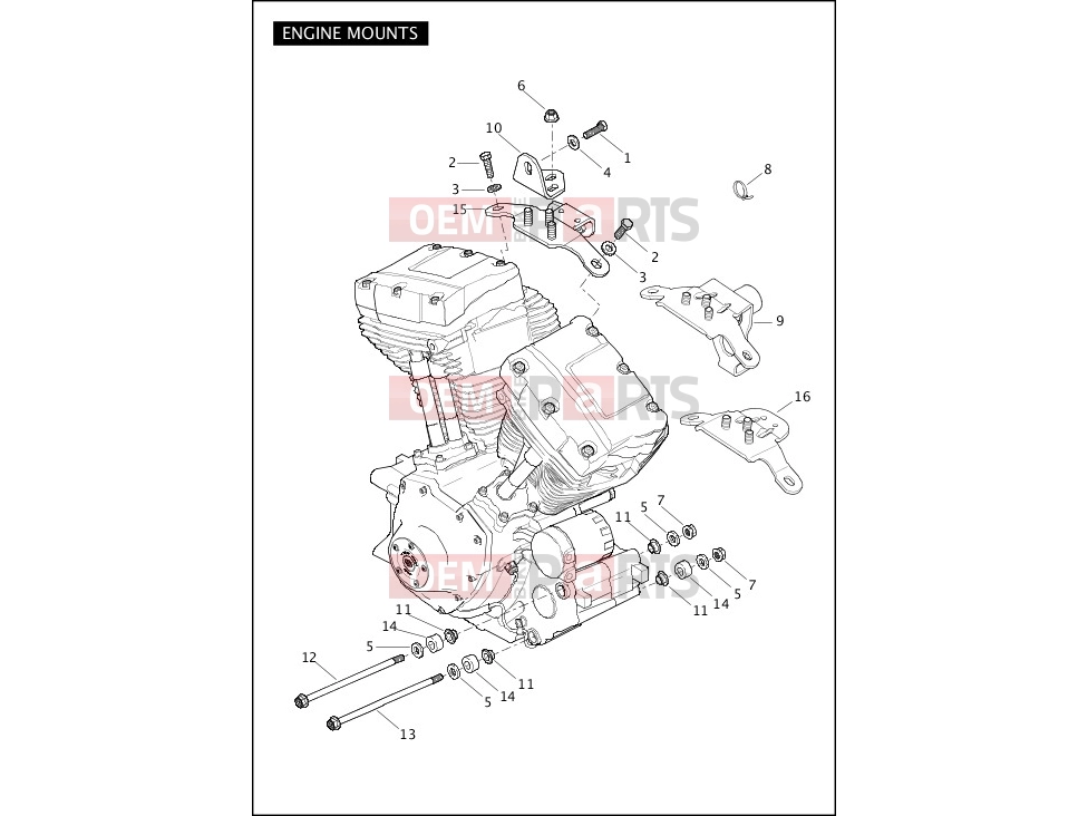 Harley-Davidson 2012 SOFTAIL FAT BOY LO  - FLSTFB ENGINE MOUNTS