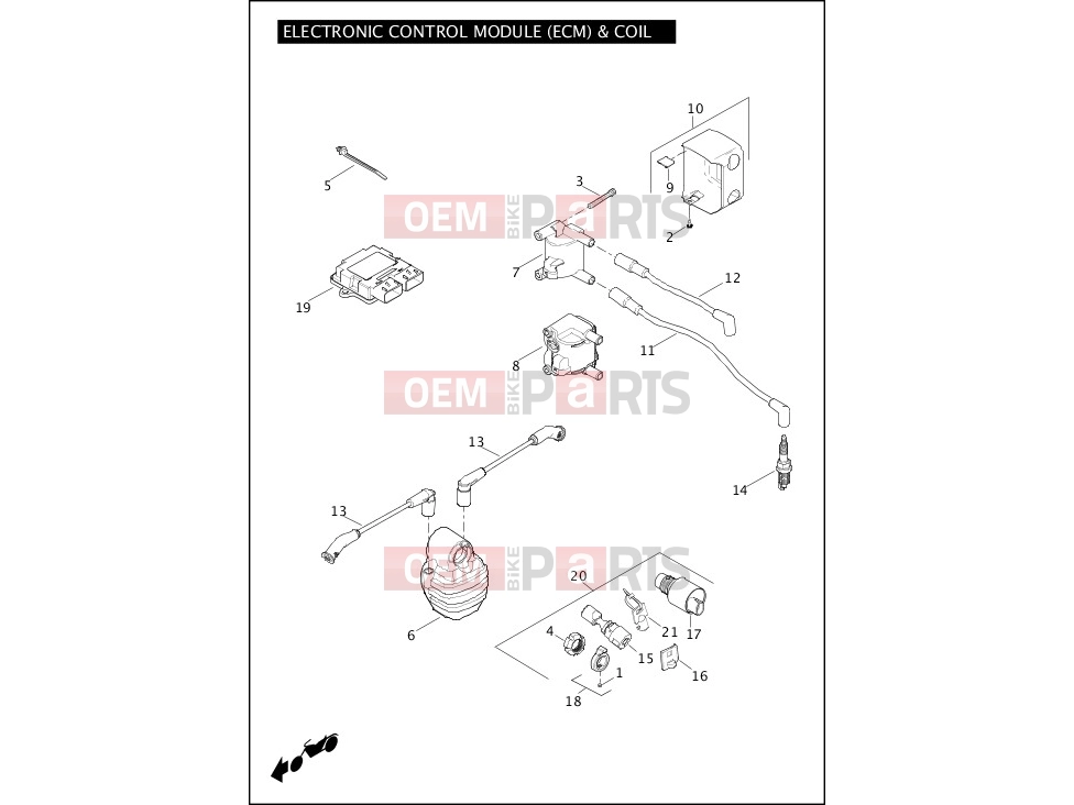Harley-Davidson 2012 SOFTAIL BLACKLINE  - FXS ELECTRONIC CONTROL MODULE (ECM) & COIL
