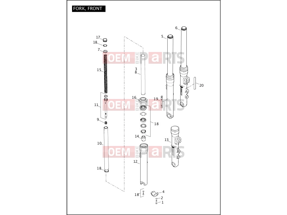 Harley-Davidson 2011 DYNA DYNA FAT BOB  - FXDF FORK, FRONT