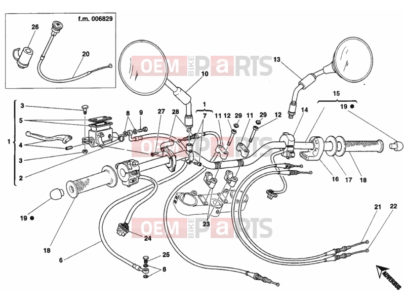 DUCATI 2000 Monster 400 HANDLEBAR » HANDLE BAR