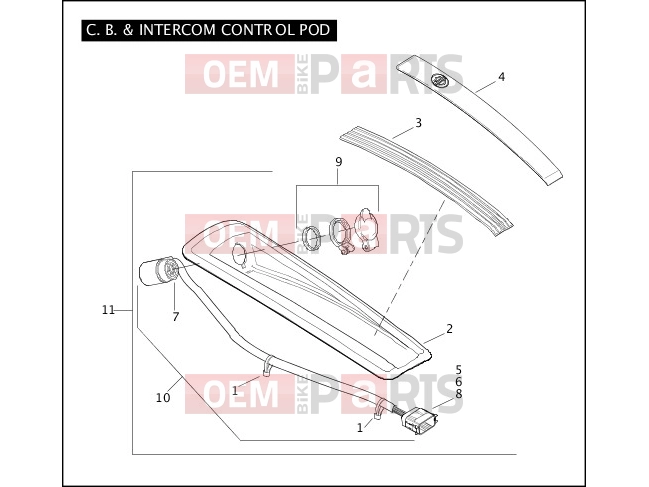 C.B. & INTERCOM CONTROL POD - Harley-Davidson ULTRA CLASSIC - FLHTCU 2010