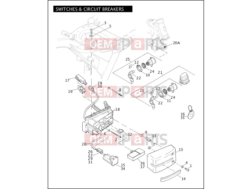 Harley-Davidson 2009 DYNA DYNA FAT BOB  - FXDF SWITCHES & CIRCUIT BREAKERS