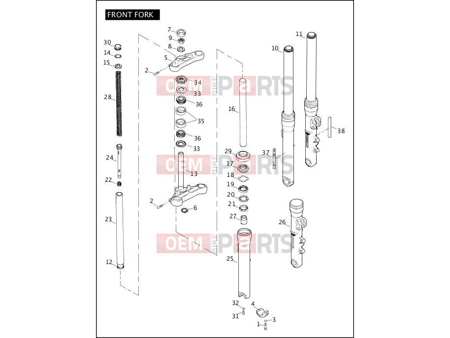 Harley-Davidson 2008 DYNA DYNA FAT BOB  - FXDF FRONT FORK
