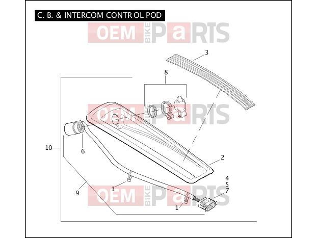 Harley-Davidson 2008 TOURING ELECTRA GLIDE CLASSIC  - FLHTC C.B. & INTERCOM CONTROL POD