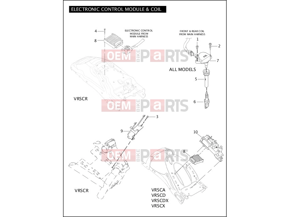 Harley-Davidson 2007 VRSC VRSCX SCREAMIN' EAGLE V-ROD  - VRSCX ELECTRONIC CONTROL MODULE & COIL