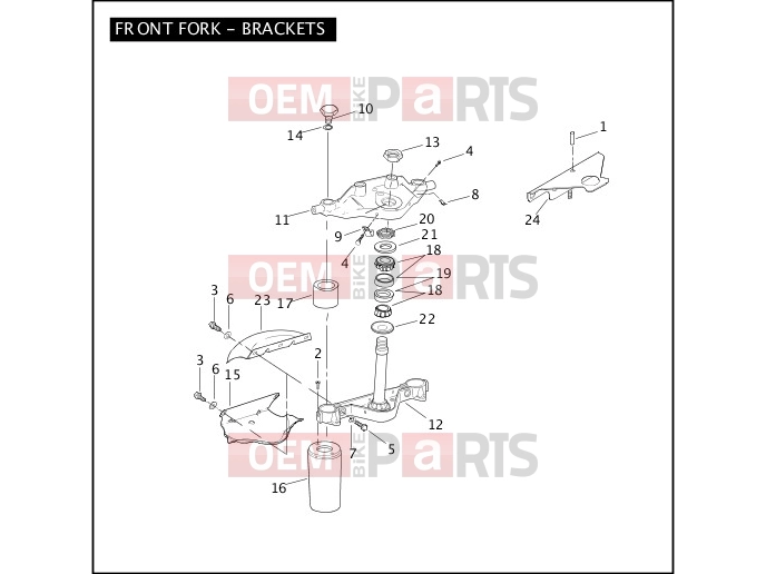 Harley-Davidson 2006 TOURING ELECTRA GLIDE STANDARD  - FLHT FRONT FORK - BRACKETS