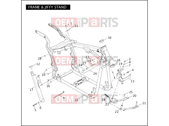 Harley-Davidson 2005 SOFTAIL NIGHT TRAIN  - FXSTB FRAME & JIFFY STAND