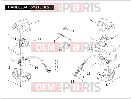 Harley-Davidson 2005 SOFTAIL NIGHT TRAIN  - FXSTB HANDLEBAR SWITCHES