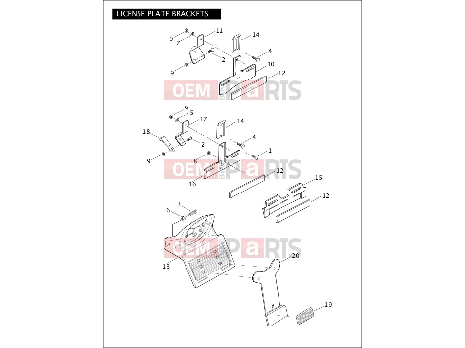 Harley-Davidson 2005 SOFTAIL NIGHT TRAIN  - FXSTB LICENSE PLATE BRACKETS