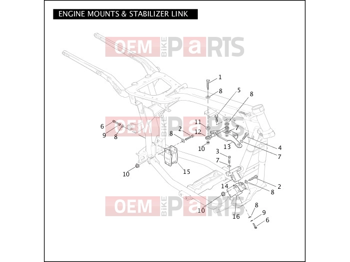 Harley-Davidson 2004 DYNA DYNA SUPER GLIDE  - FXDI ENGINE MOUNTS & STABILIZER LINK