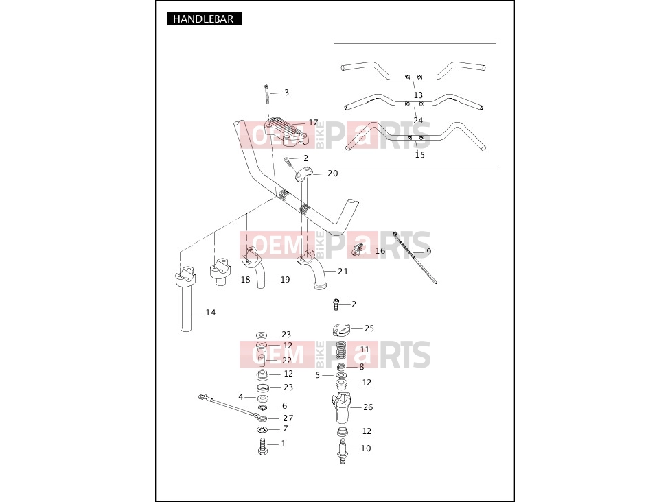 Harley-Davidson 2004 SOFTAIL NIGHT TRAIN  - FXSTB HANDLEBAR