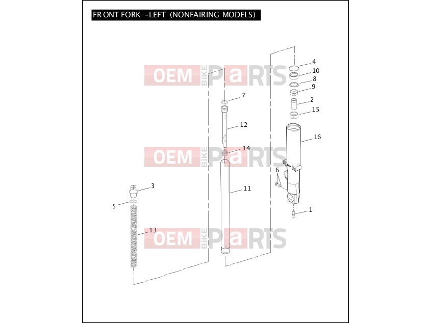 Harley-Davidson 2004 TOURING ELECTRA GLIDE CLASSIC  - FLHTC FRONT FORK - LEFT (NONFAIRING MODELS)