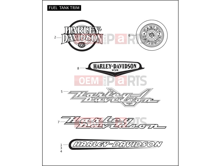 Harley-Davidson 2004 TOURING ELECTRA GLIDE CLASSIC  - FLHTC FUEL TANK TRIM