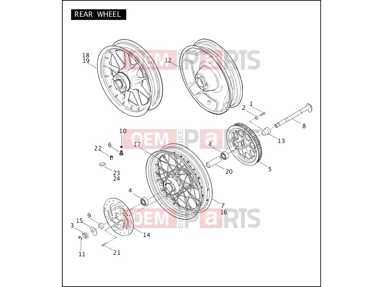 Harley-Davidson 2004 TOURING ELECTRA GLIDE CLASSIC  - FLHTC REAR WHEEL
