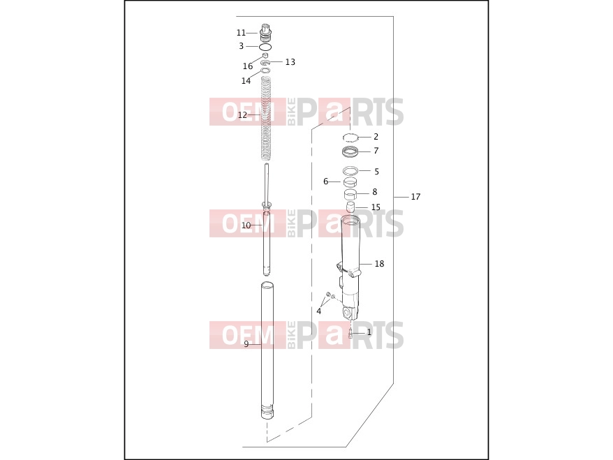 Harley-Davidson 2003 TOURING ELECTRA GLIDE CLASSIC  - FLHTCI FRONT FORK - LEFT (FAIRING MODELS)