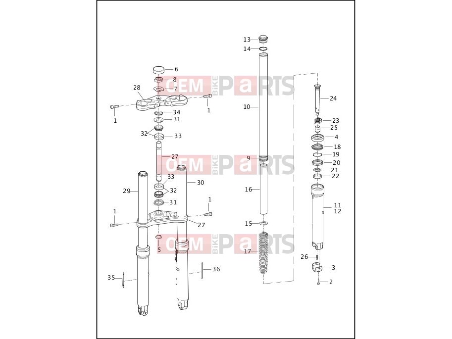 Harley-Davidson 2002 VRSC VRSCA V-ROD  - VRSCA FRONT FORK