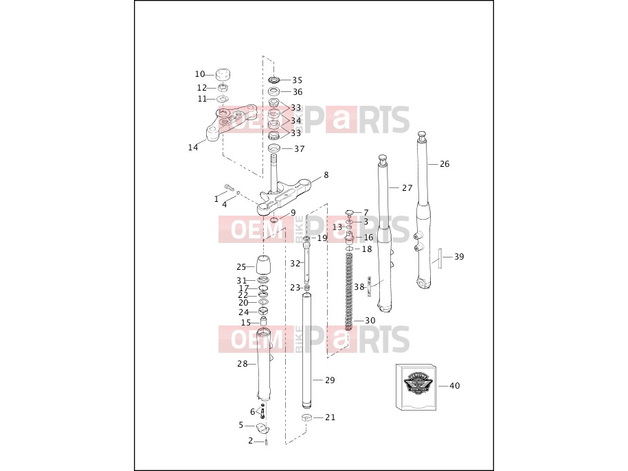 Harley-Davidson 2000 SOFTAIL NIGHT TRAIN  - FXSTB FRONT FORK - FXSTD