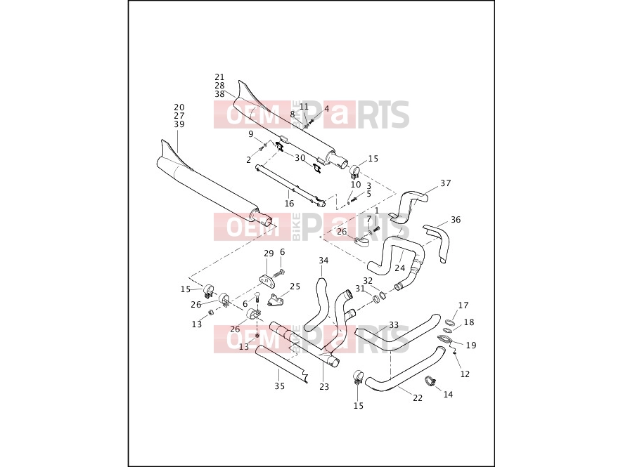 Harley-Davidson 2000 SOFTAIL SOFTAIL DEUCE  - FXSTD EXHAUST SYSTEM - FLSTS
