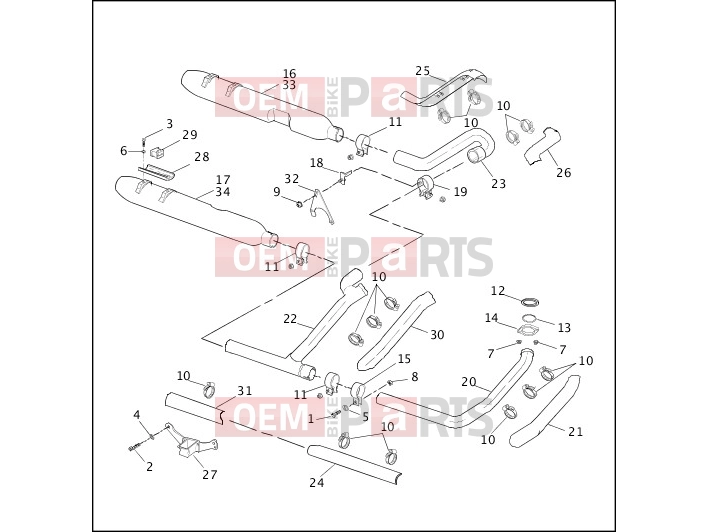 Harley-Davidson 1998 TOURING ELECTRA GLIDE STANDARD  - FLHT EXHAUST SYSTEM