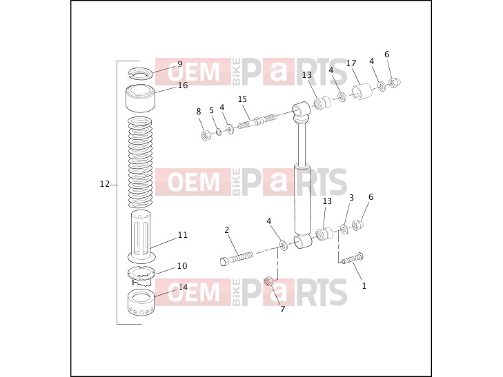 Harley-Davidson 1995 DYNA DYNA SUPER GLIDE  - FXD SHOCK ABSORBERS - AIR & HYDRAULIC