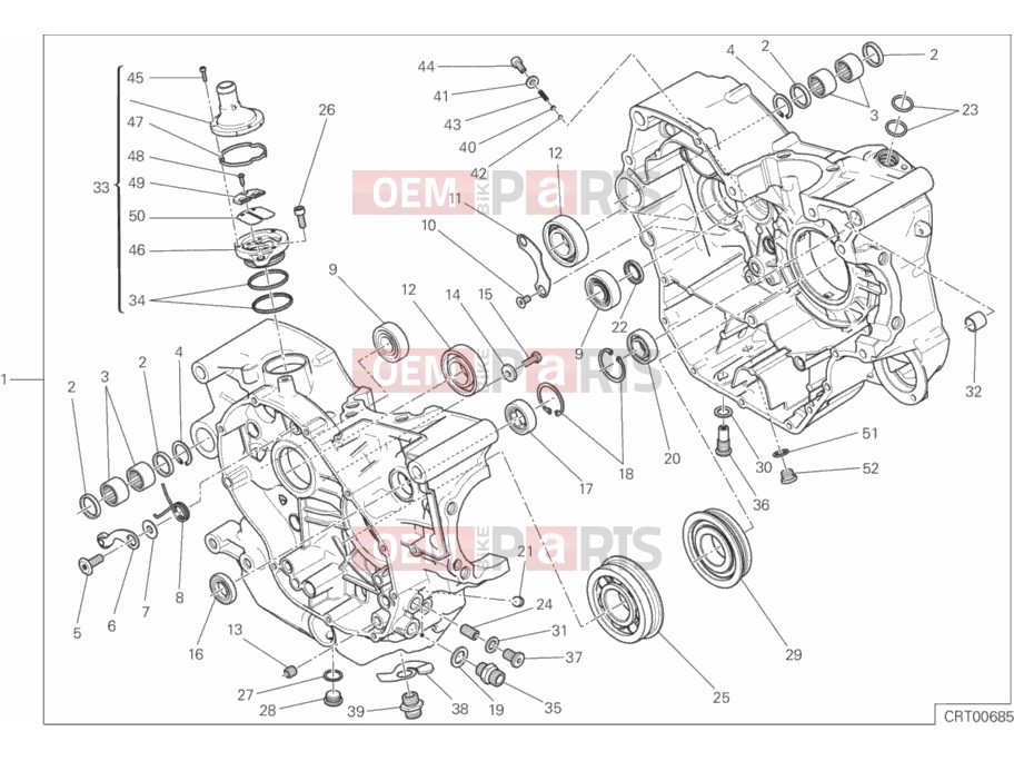 DUCATI 2017 Scrambler Icon COMPLETE HALF-CRANKCASES PAIR