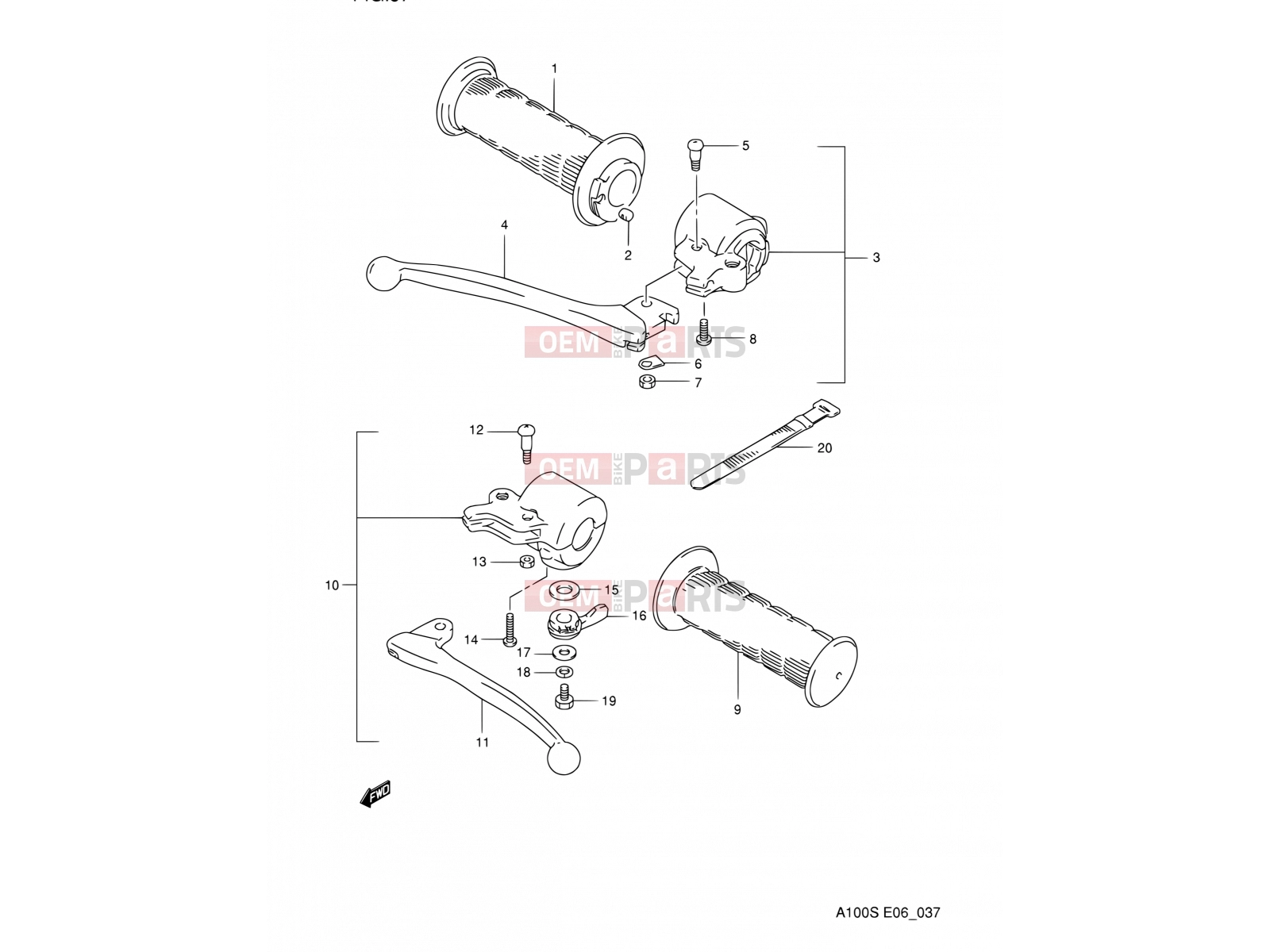 37 - HANDLE SWITCH - Suzuki A100 R (1994)