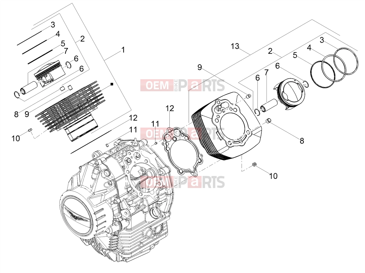 MOTOGUZZI V7 Stone 850 (EU, GSO) Engine » Cylinder - Piston
