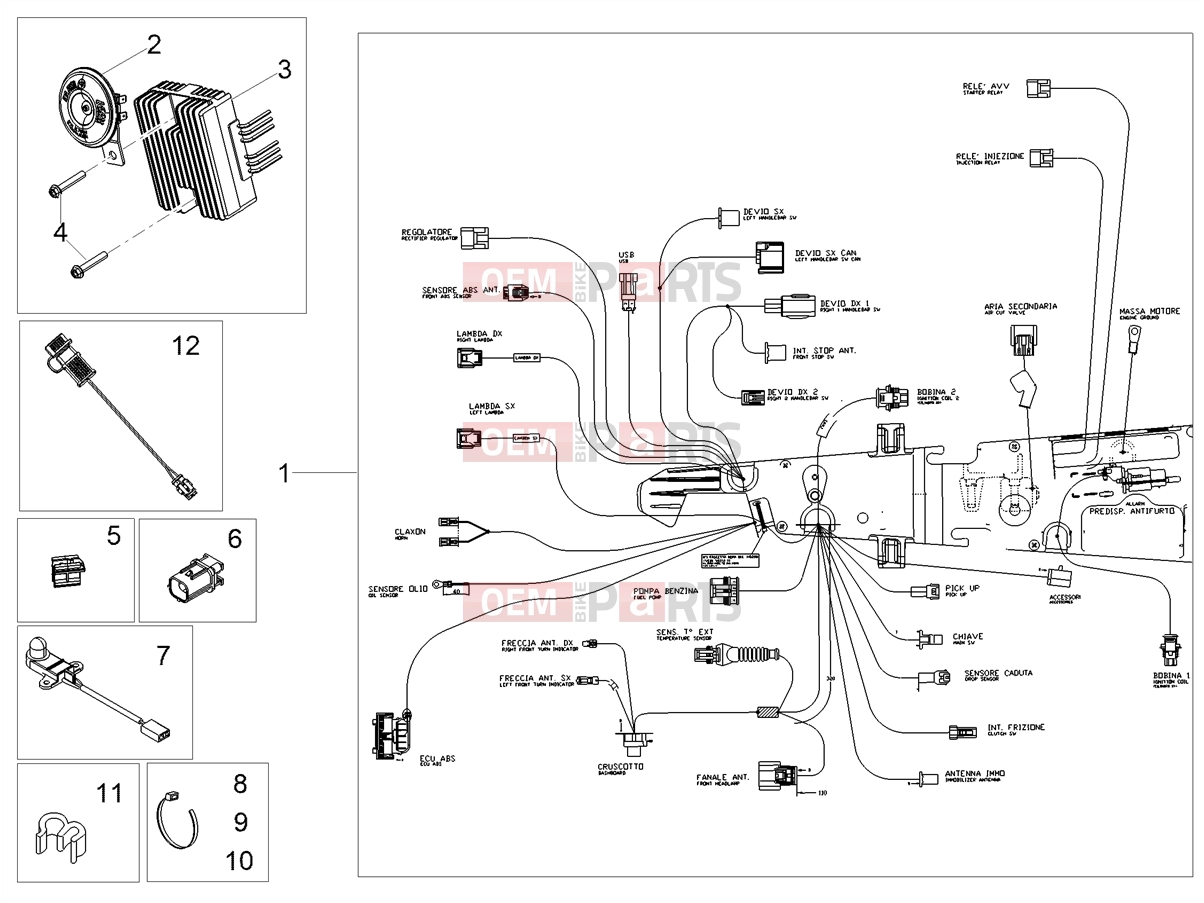 MOTOGUZZI V7 Stone 850 (EU, GSO) Electrical systems » Front electrical system