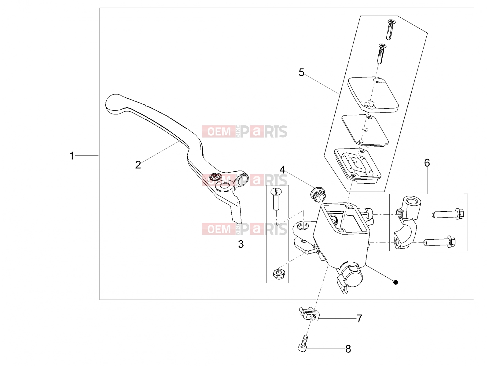 MOTOGUZZI V7 Stone 850 (EU, GSO) Braking system » Front master cilinder