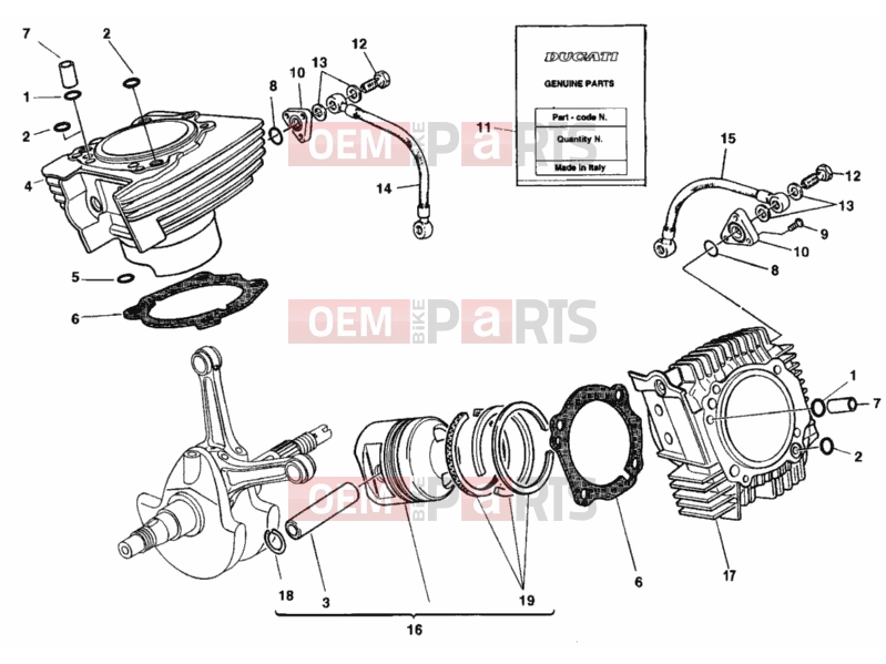 DUCATI 1998 900 SS Final Ed. CYLINDER - PISTON » ENGINE CASE