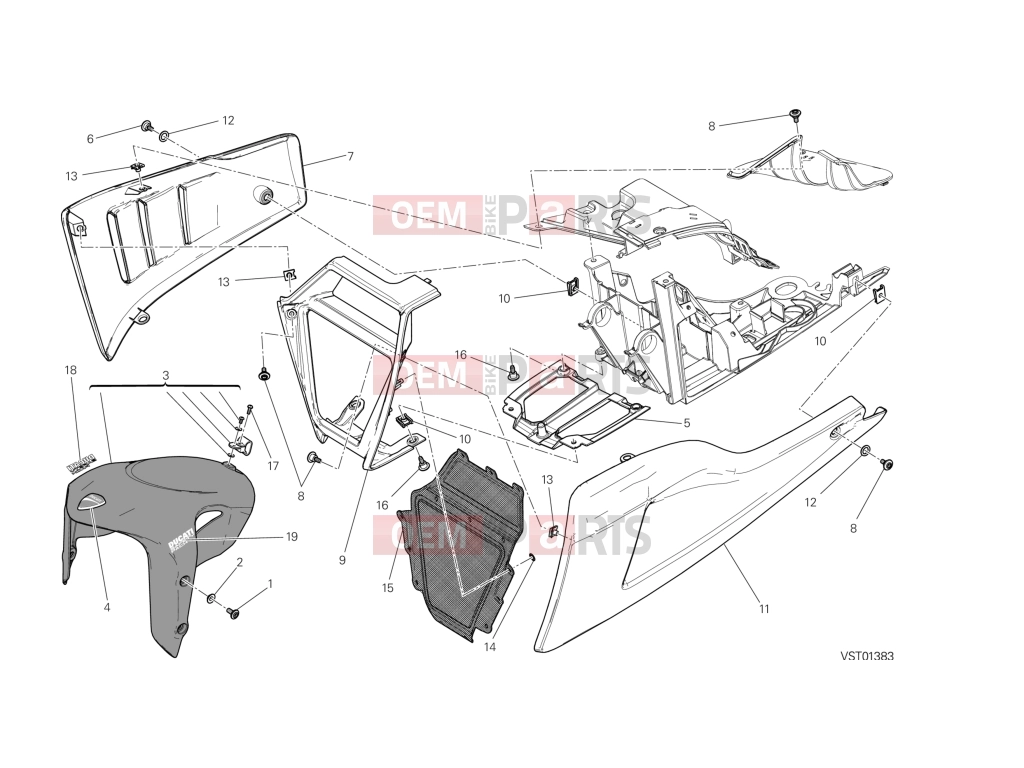 DUCATI 2014 Diavel FRONT MUDGUARD
