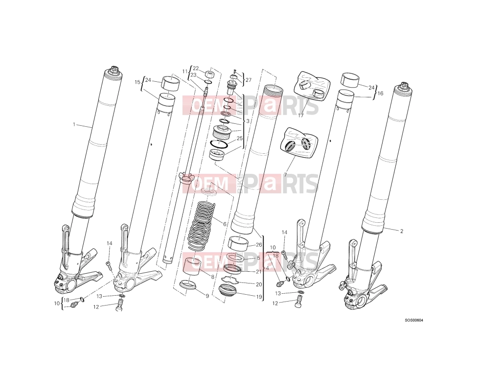 DUCATI 2014 Diavel FRONT FORK
