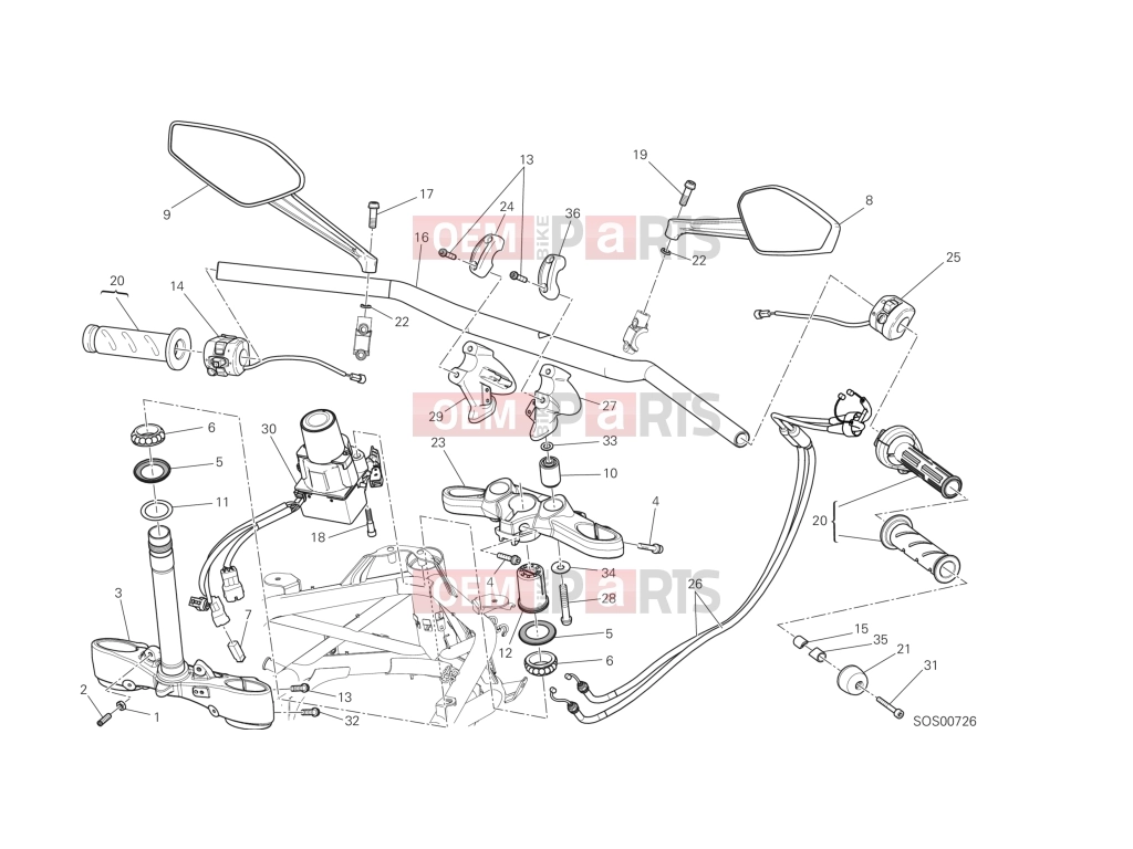 DUCATI 2014 Diavel HANDLEBAR