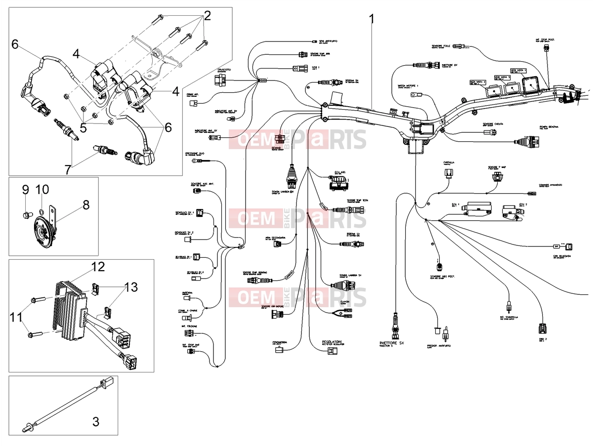 Electrical systems » Front electrical system - Motoguzzi V85 TT E5+ (EU) 2024