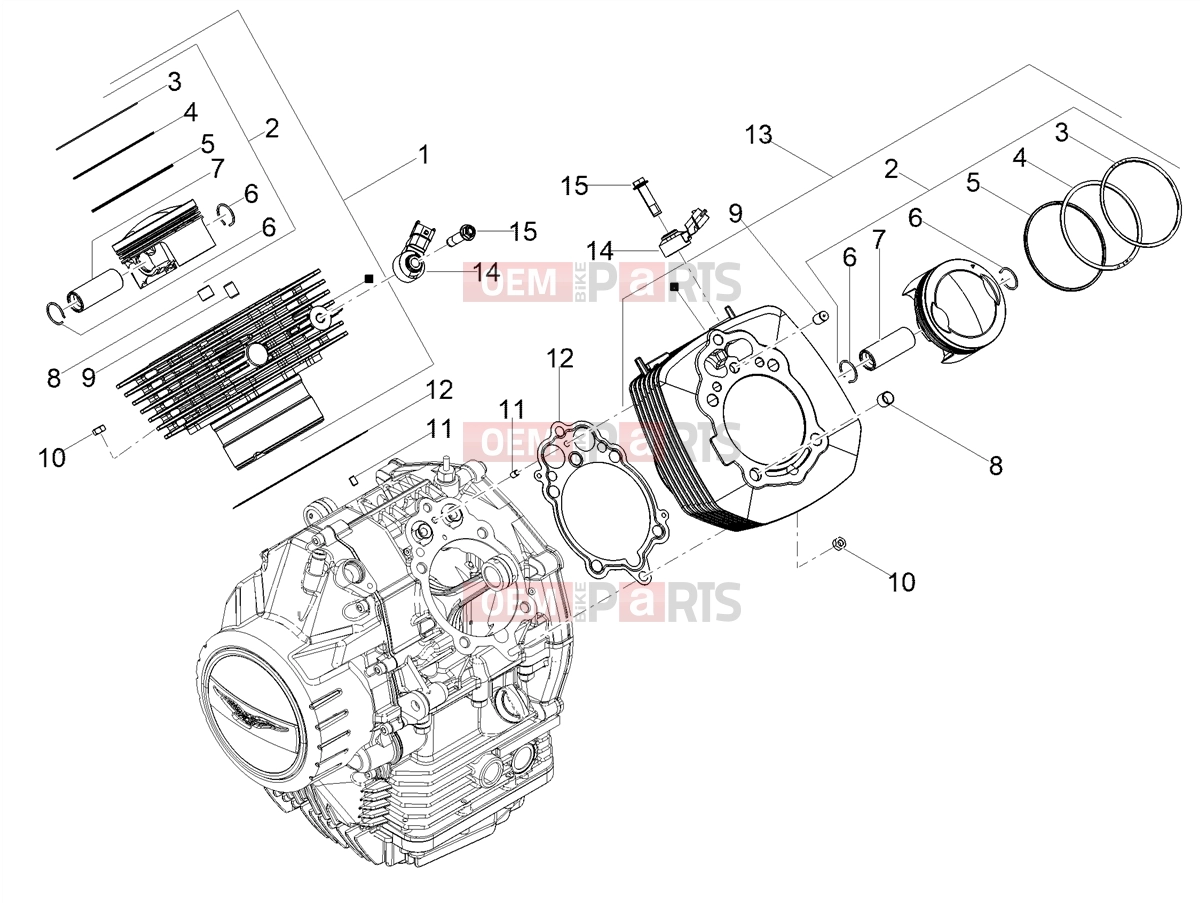 Engine » Cylinder - Piston - Motoguzzi V85 TT Strada E5+ (EU) 2025