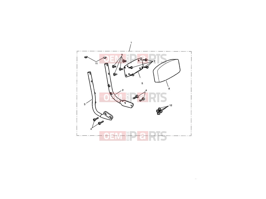 Triumph 2002 THUNDERBIRD Passenger Backrest Kit, Mk 3