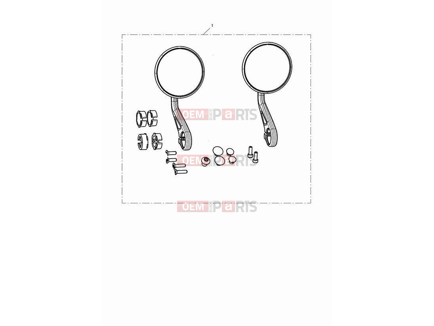 Triumph 2023 Rocket 3 R Bar end mirror, round