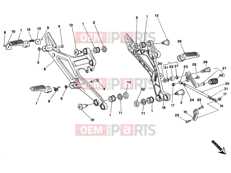 DUCATI 1997 Monster 600 FOOTREST » FRAME