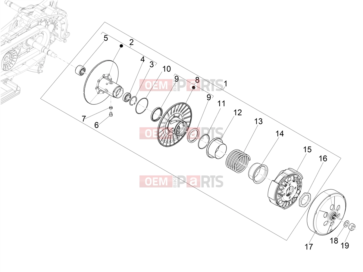 PIAGGIO Beverly 300 Deep Black E5 MY23 (EU) Engine » Driven pulley