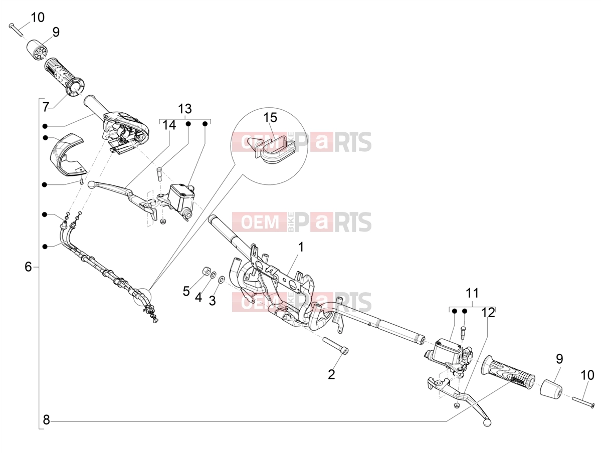 Handlebars/Steering » Handlebars - Master cil. - Piaggio Beverly 400 HPE E5 (EU) 2021