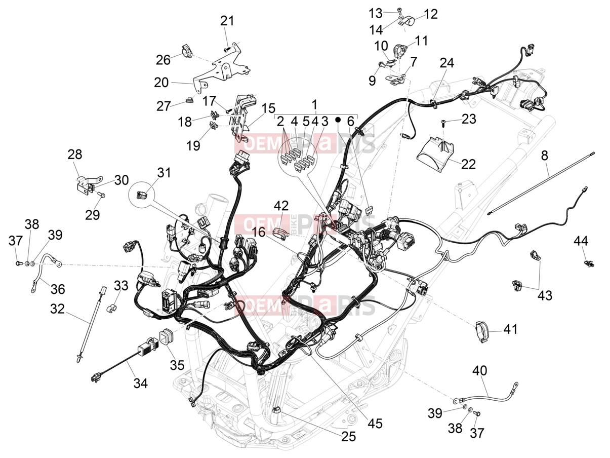 PIAGGIO Beverly 400 Deep Black E5 (EU) Electrical system » Main cable harness