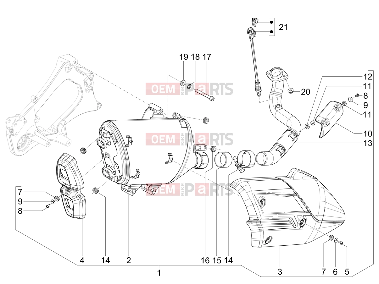 PIAGGIO Beverly 400 Deep Black E5 (EU) Engine » Silencer