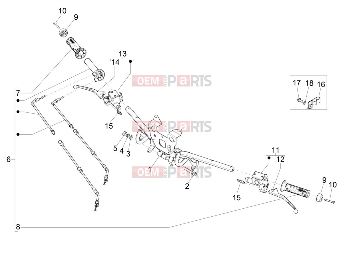 Handlebars/Steering » Handlebars - Master cil. - Piaggio Medley 125 E5 (EU) 2021