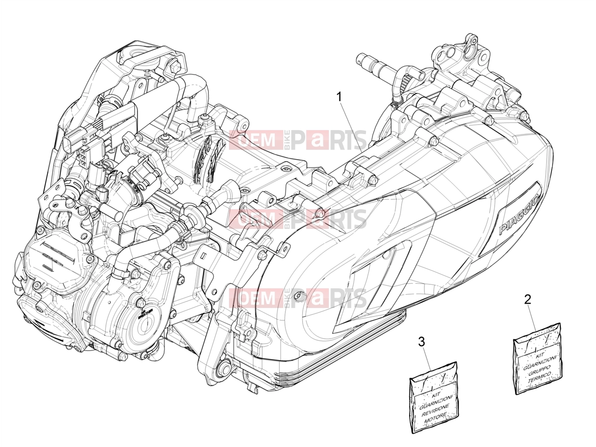 Engine » Engine assembly - Piaggio Medley 125 E5 (EU) 2022