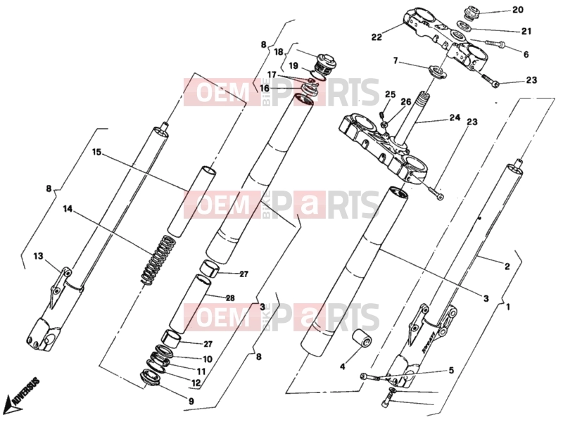 DUCATI 1995 Monster 400 FRONT FORK » FRONT SUSPENSION