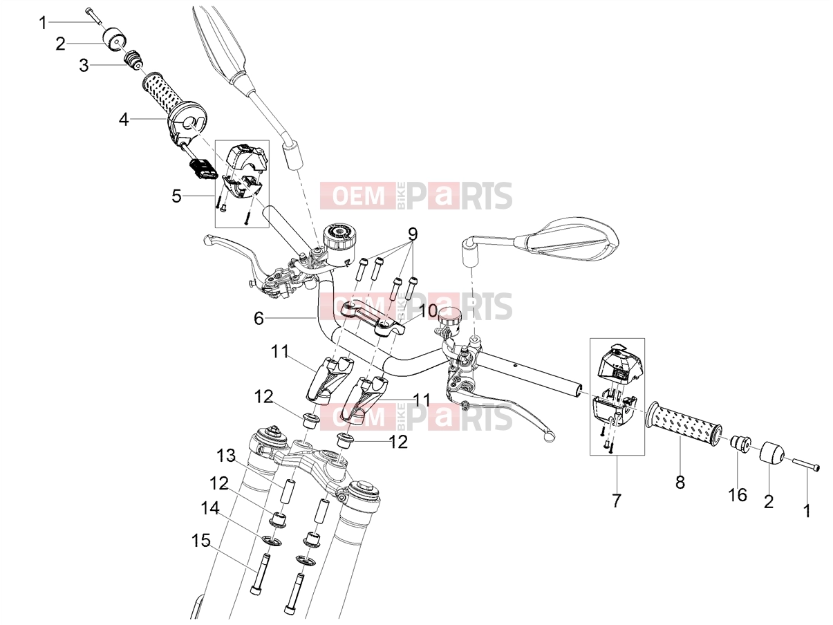 MOTOGUZZI V100 Mandello S E5+ (EU) Handlebar - Controls » Handlebar - Controls